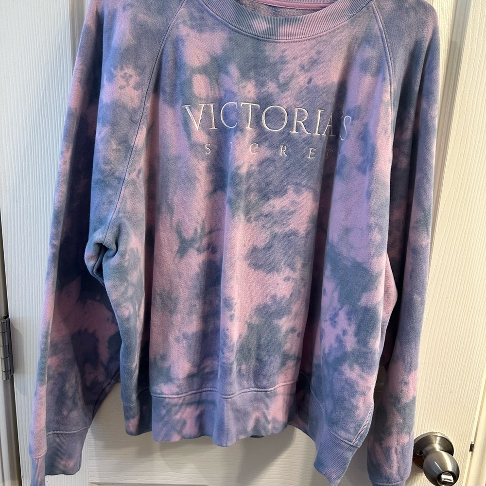Victoria's Secret Pink and Blue Tie-Dye Women's Top